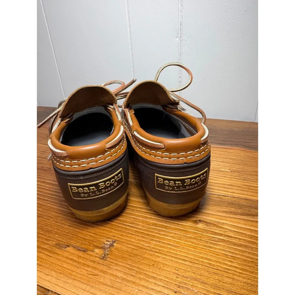 L.L.Bean‎ Bean Boots Rubber Mocs Duck Shoes Brown Leather Men's 7/Women's 8- 8.5